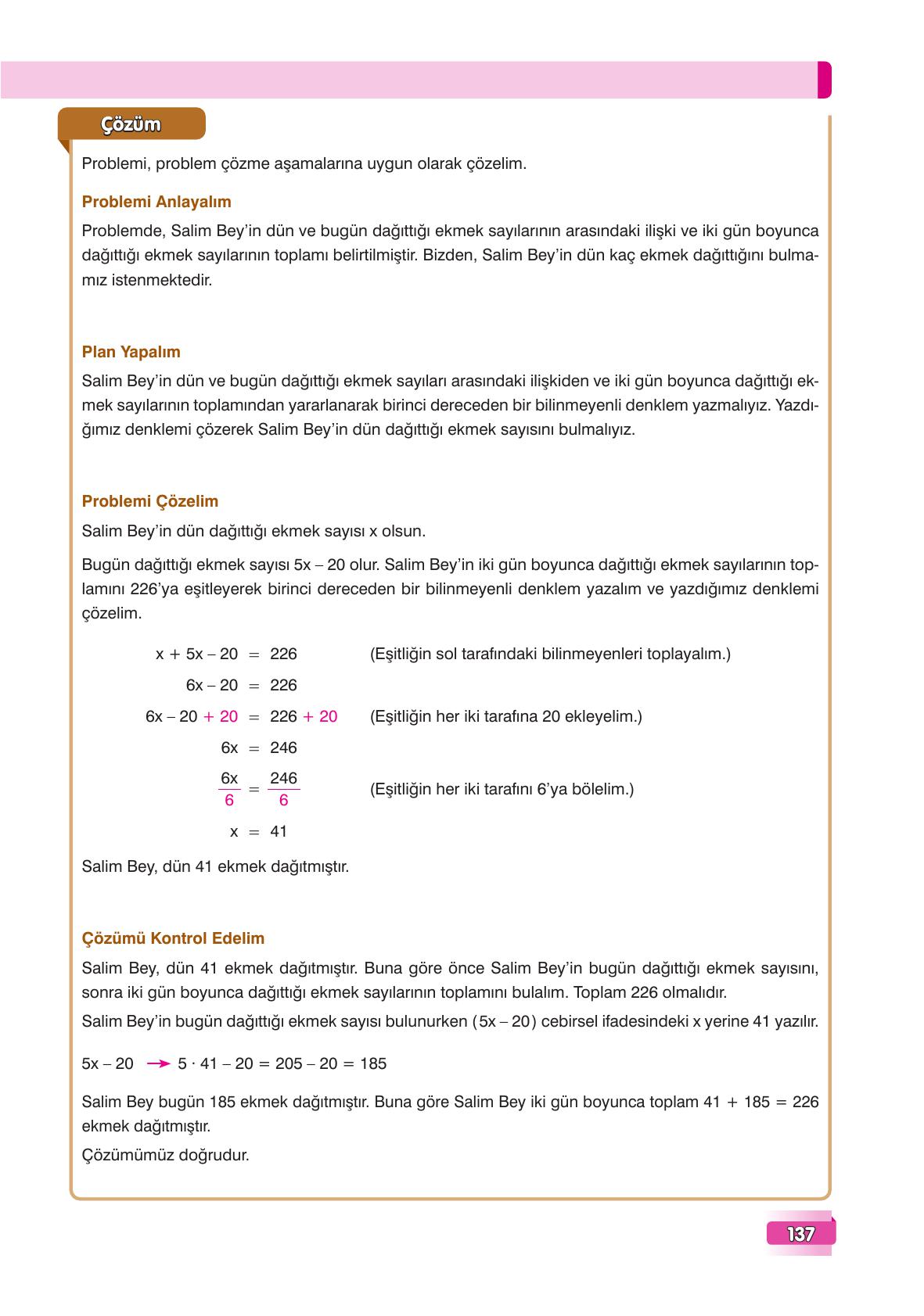 7. Sınıf Edat Yayınları Matematik Ders Kitabı Sayfa 137 Cevapları