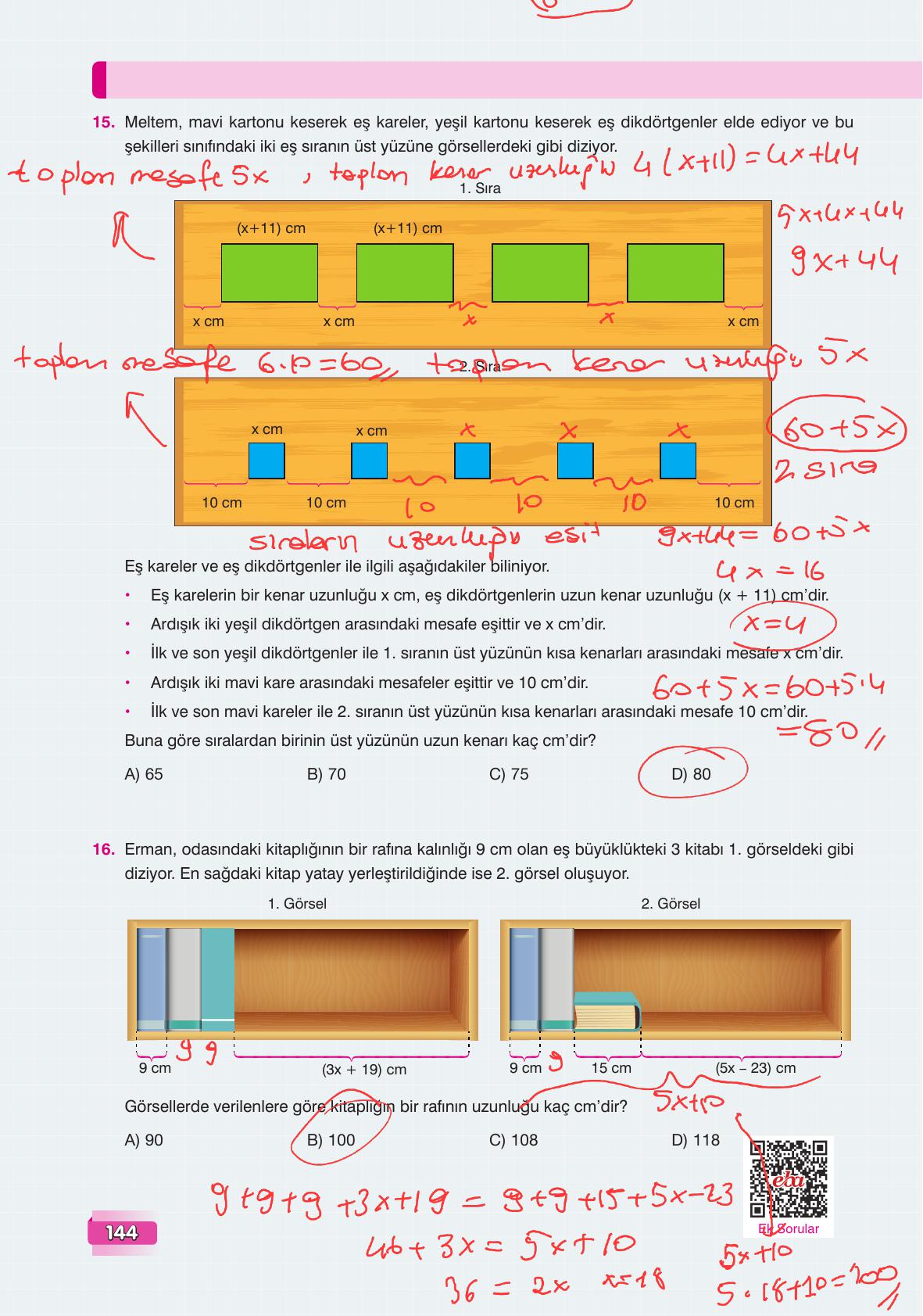 7. Sınıf Edat Yayınları Matematik Ders Kitabı Sayfa 144 Cevapları