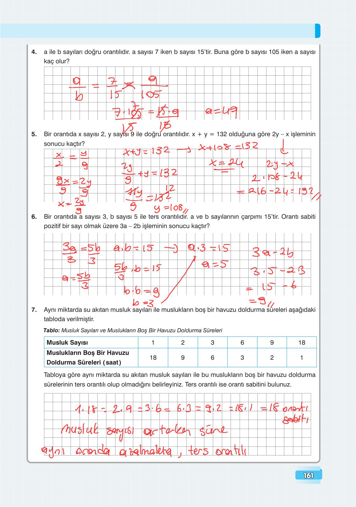 7. Sınıf Edat Yayınları Matematik Ders Kitabı Sayfa 161 Cevapları 7. Sınıf Edat Yayınları Matematik Ders Kitabı Sayfa 161 Cevapları