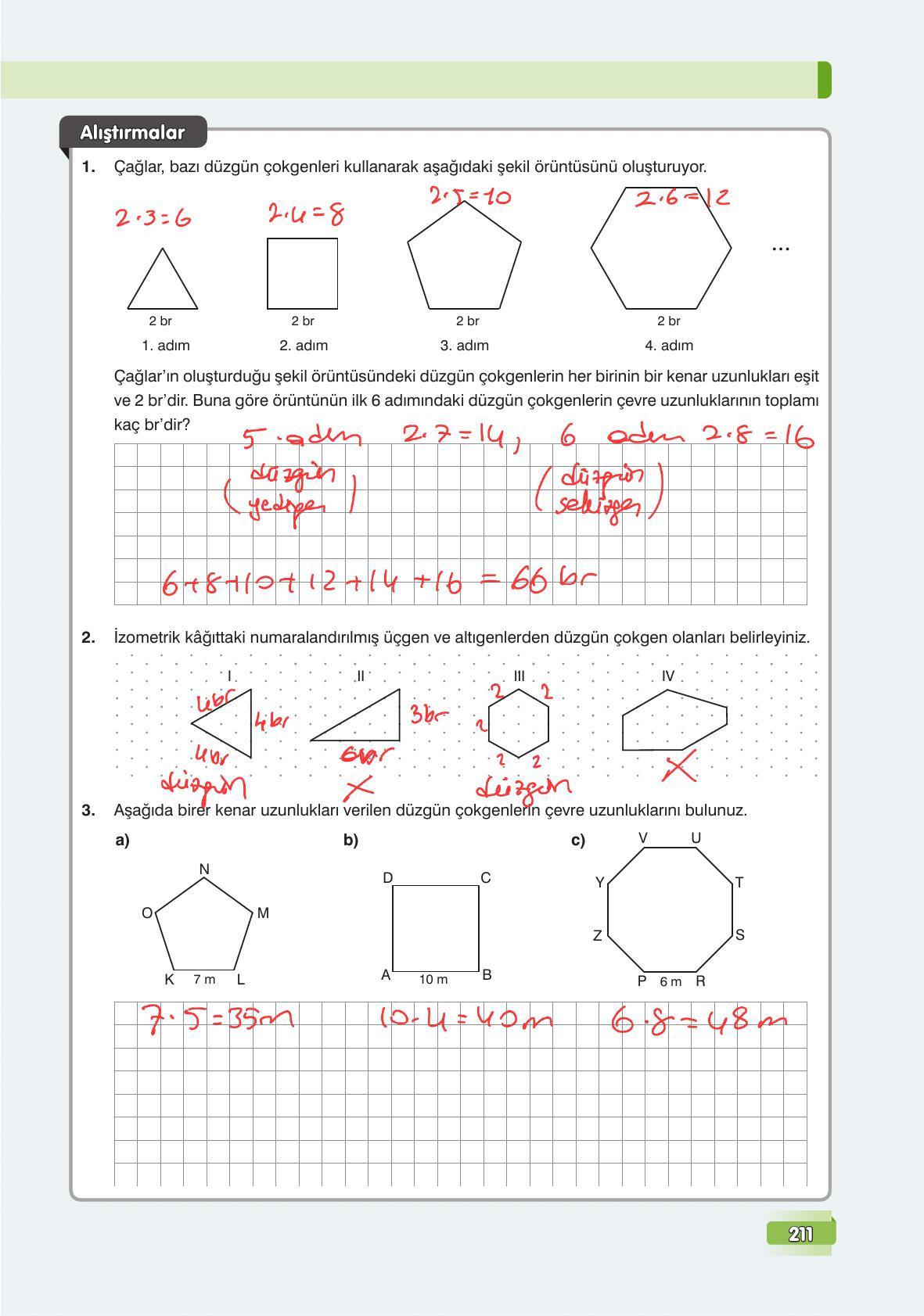 7. Sınıf Edat Yayınları Matematik Ders Kitabı Sayfa 211 Cevapları