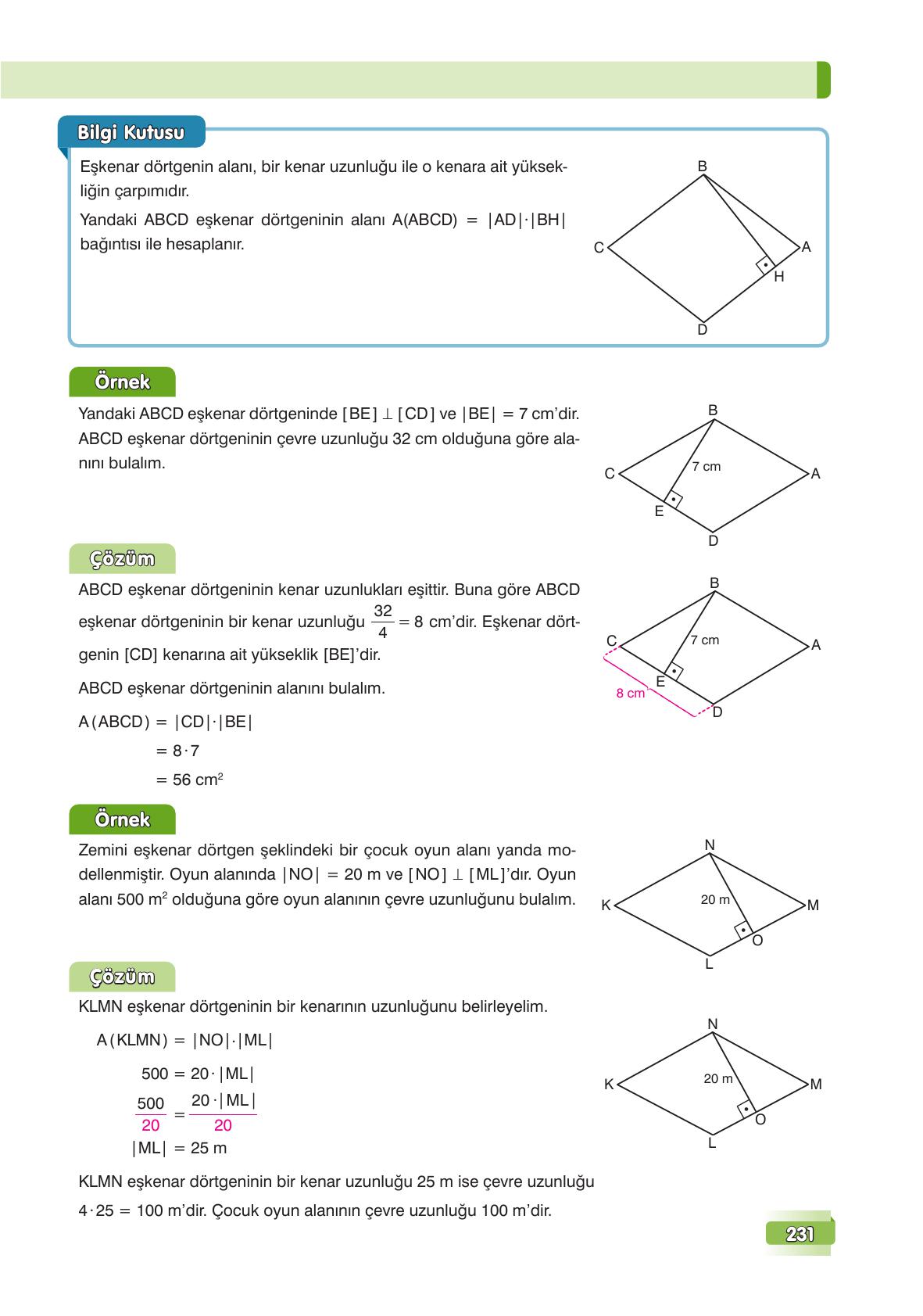 7. Sınıf Edat Yayınları Matematik Ders Kitabı Sayfa 231 Cevapları