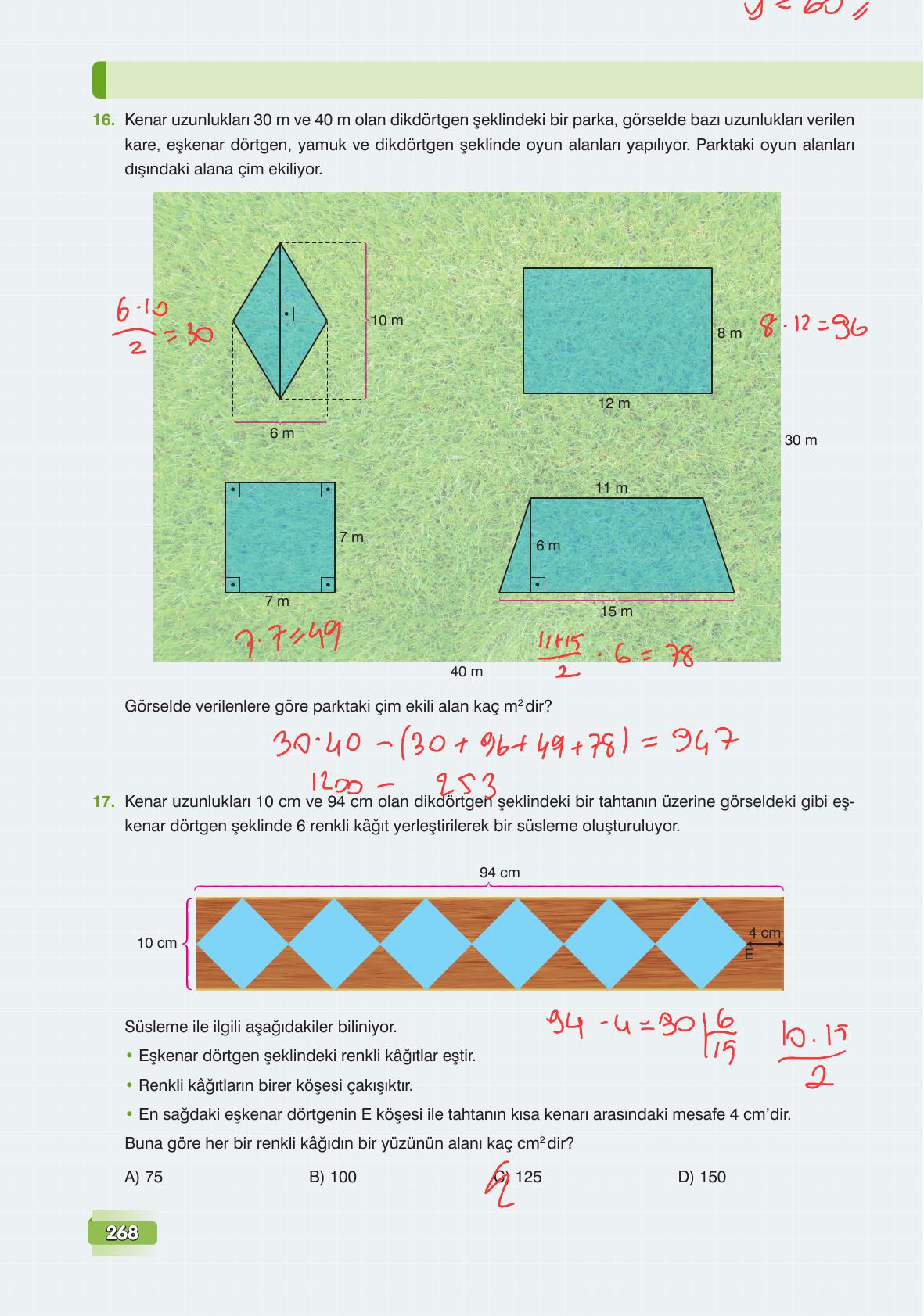 7. Sınıf Edat Yayınları Matematik Ders Kitabı Sayfa 268 Cevapları