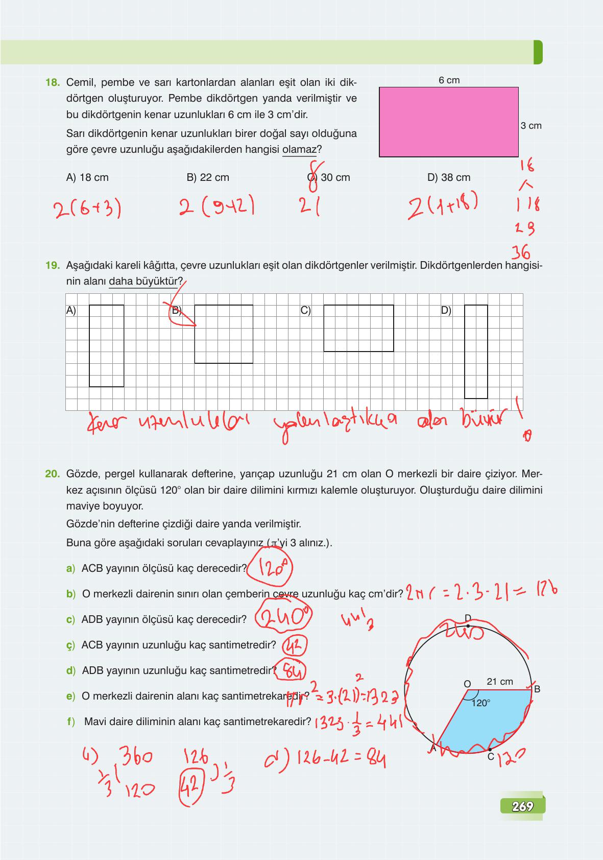 7. Sınıf Edat Yayınları Matematik Ders Kitabı Sayfa 269 Cevapları