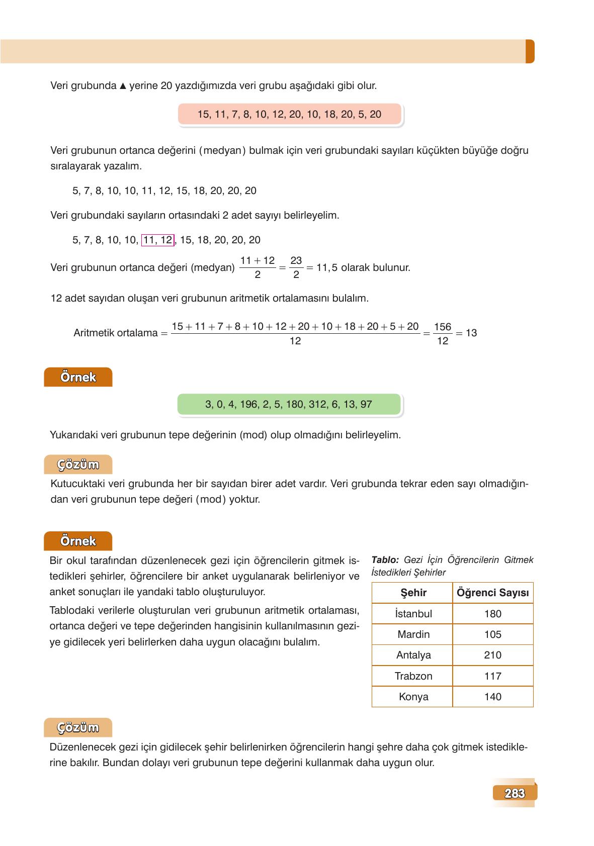 7. Sınıf Edat Yayınları Matematik Ders Kitabı Sayfa 283 Cevapları