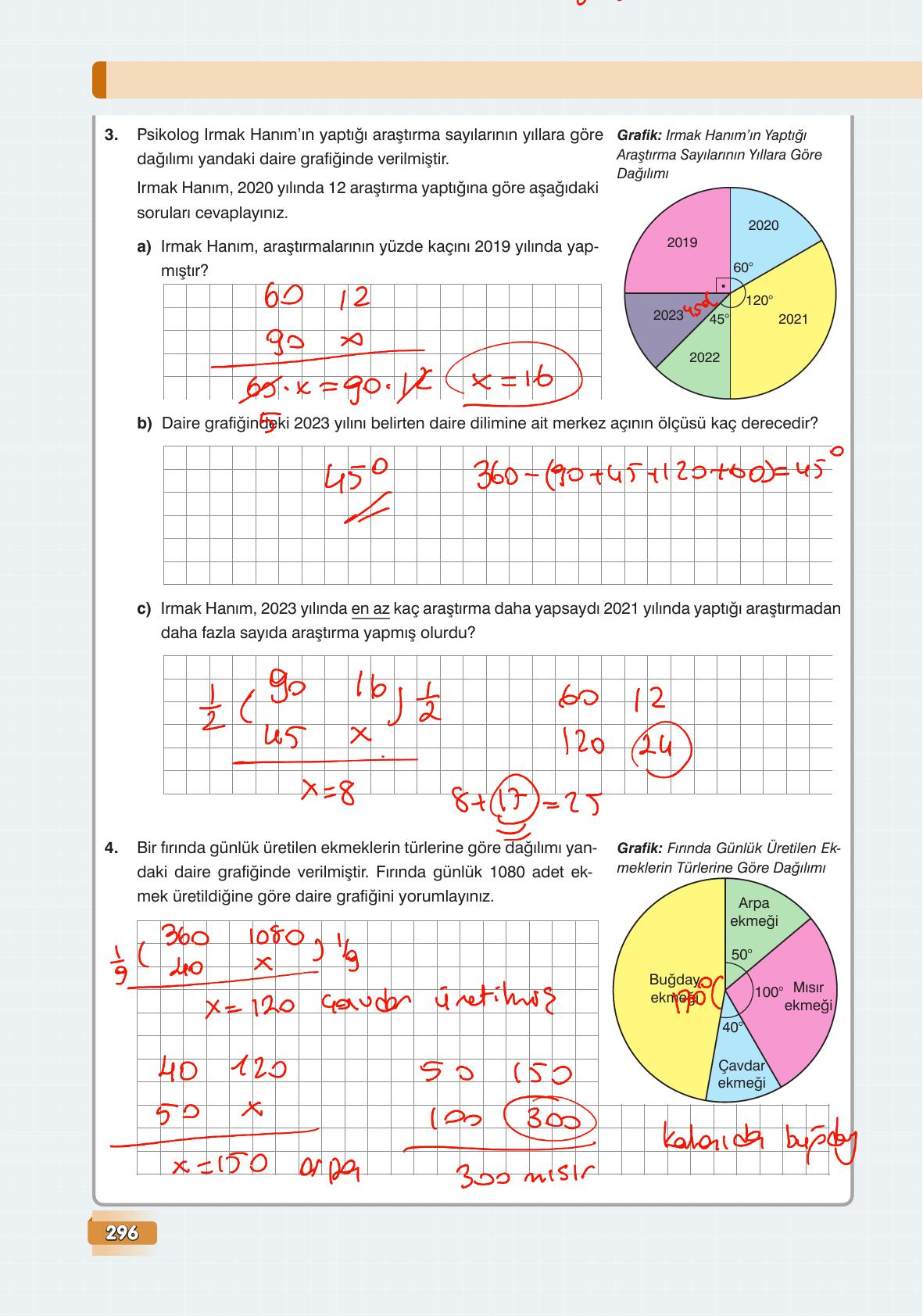 7. Sınıf Edat Yayınları Matematik Ders Kitabı Sayfa 296 Cevapları