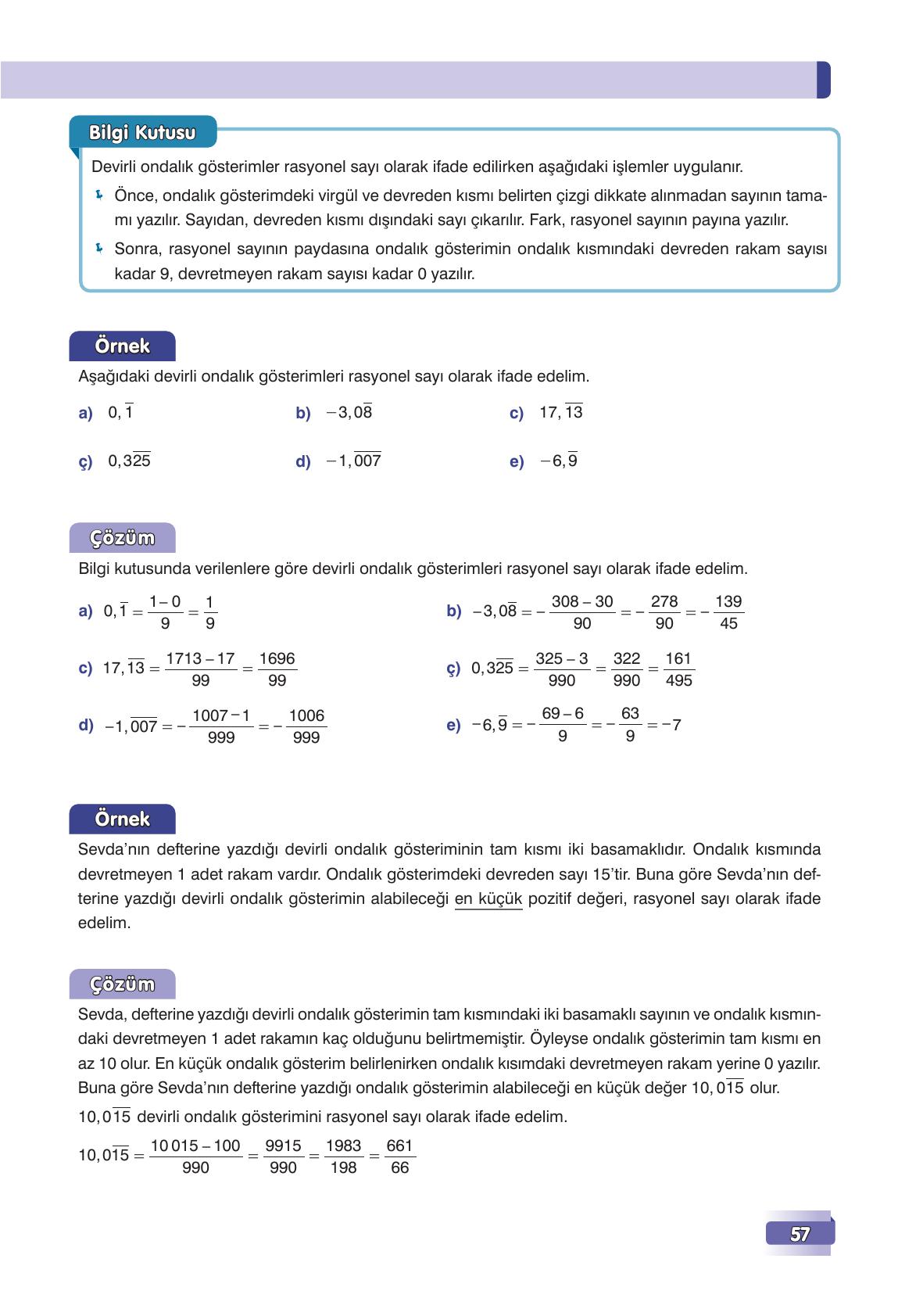 7. Sınıf Edat Yayınları Matematik Ders Kitabı Sayfa 57 Cevapları