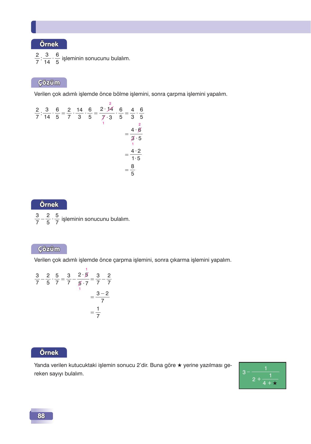 7. Sınıf Edat Yayınları Matematik Ders Kitabı Sayfa 88 Cevapları