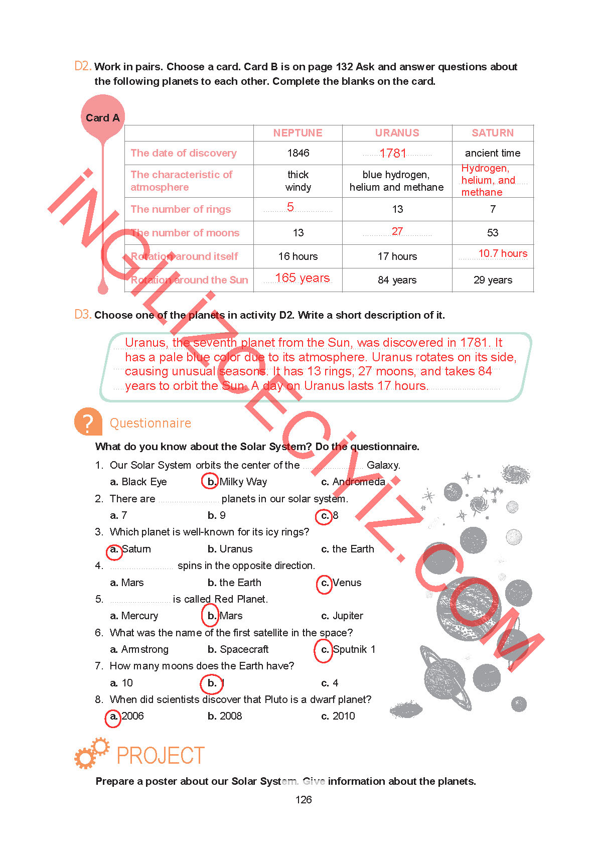 7. Sınıf Yıldırım Yayınları İngilizce Ders Kitabı Sayfa 126 Cevapları