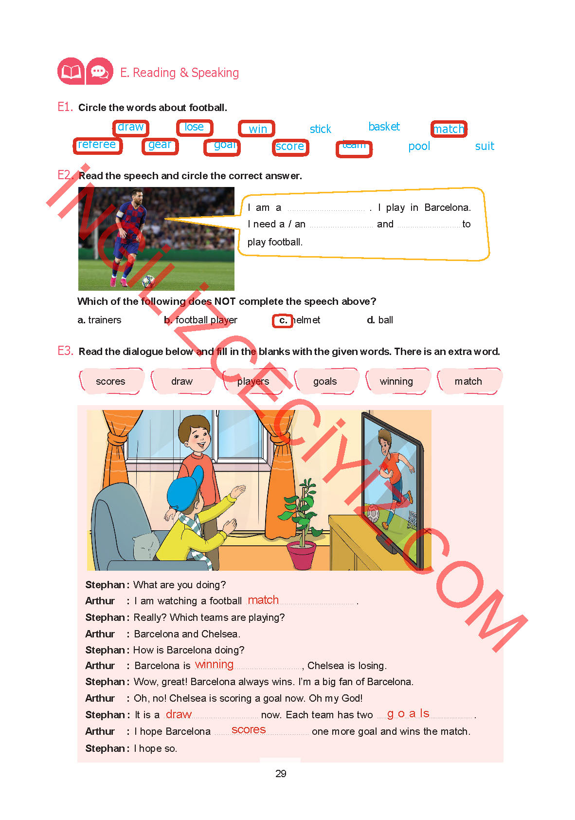 7. Sınıf Yıldırım Yayınları İngilizce Ders Kitabı Sayfa 29 Cevapları