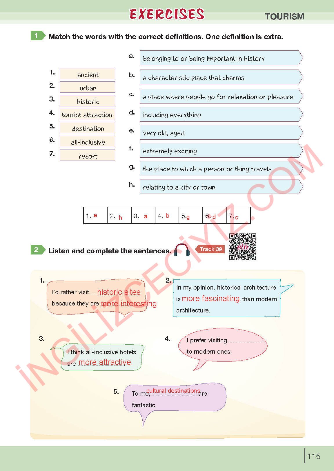 8. Sınıf Bilim Kültür Yayınları İngilizce Ders Kitabı Sayfa 115 Cevapları