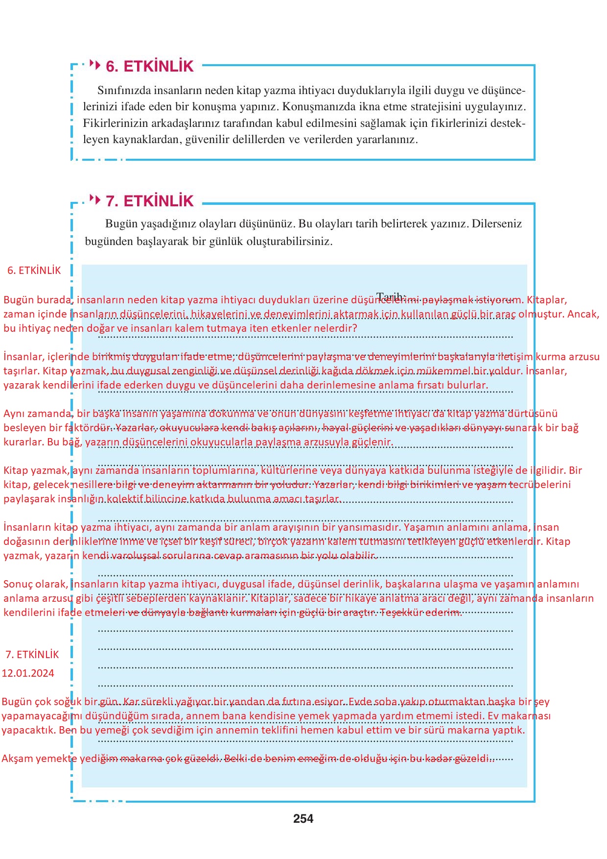 8. Sınıf Hecce Yayınları Türkçe Ders Kitabı Sayfa 254 Cevapları