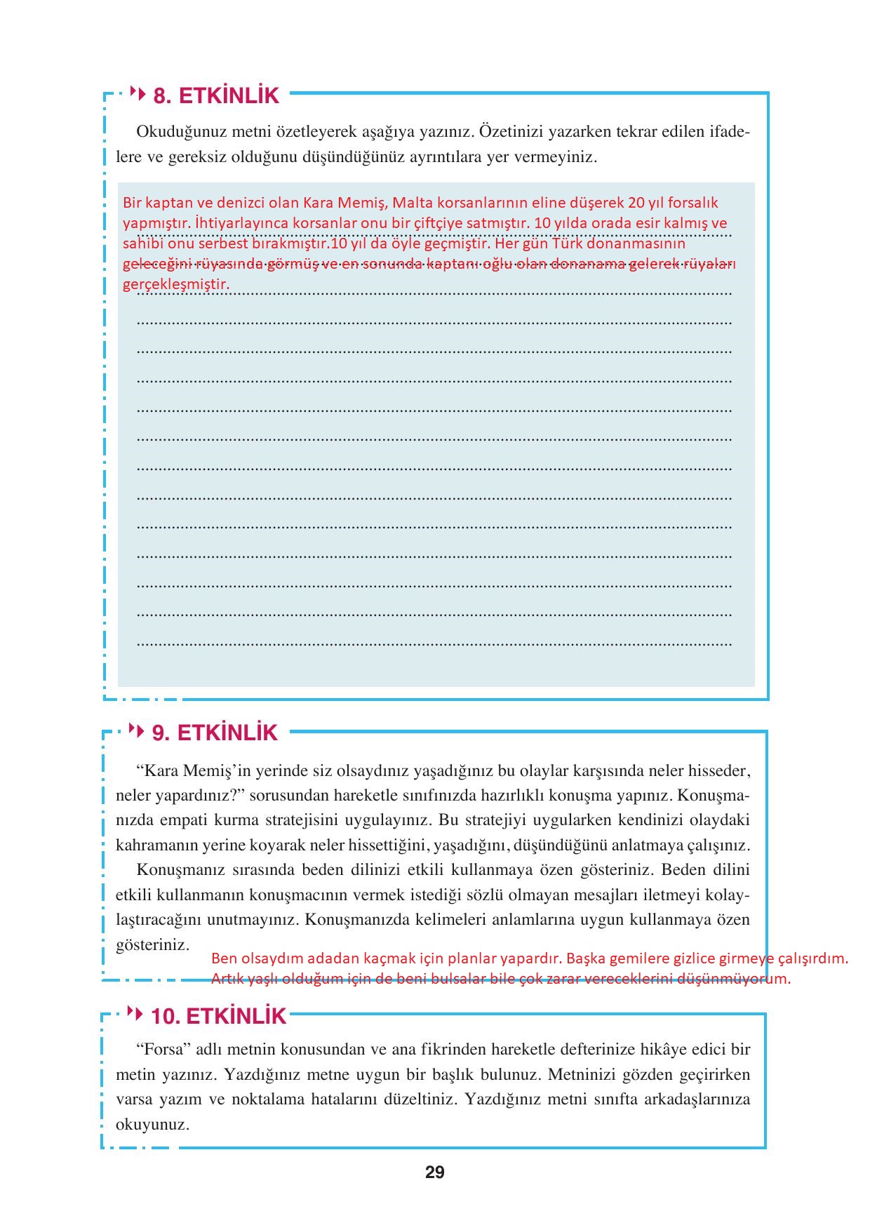 8. Sınıf Hecce Yayınları Türkçe Ders Kitabı Sayfa 29 Cevapları 8. Sınıf Hecce Yayınları Türkçe Ders Kitabı Sayfa 29 Cevapları