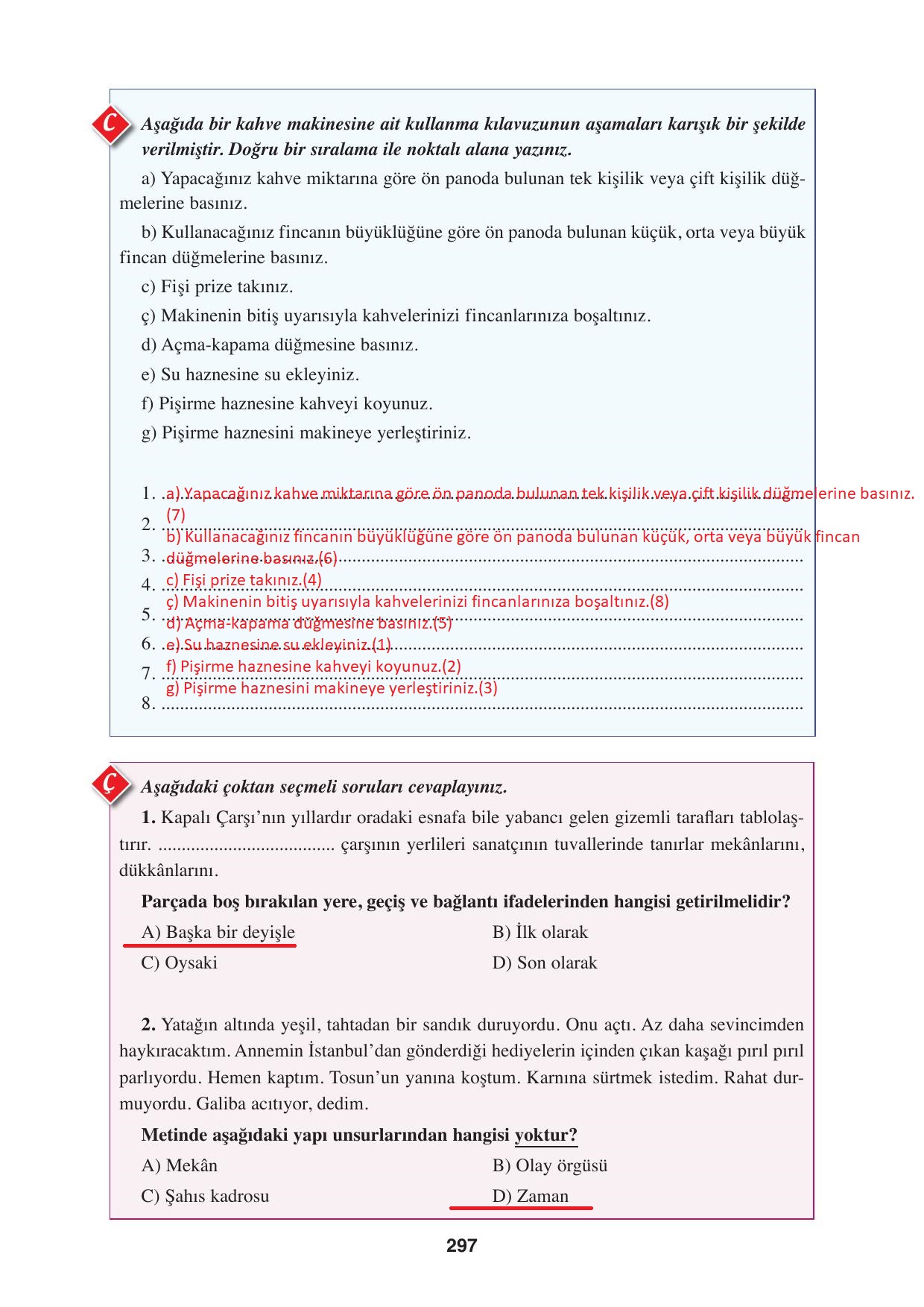 8. Sınıf Hecce Yayınları Türkçe Ders Kitabı Sayfa 297 Cevapları