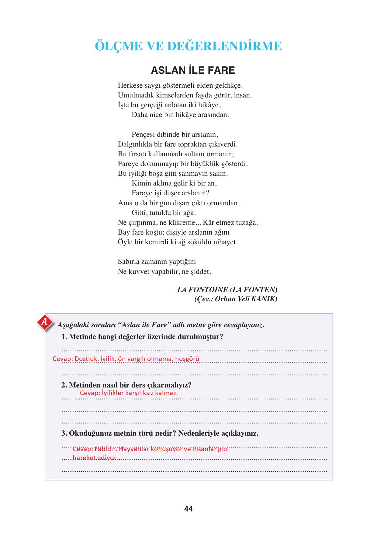 8. Sınıf Hecce Yayınları Türkçe Ders Kitabı Sayfa 44 Cevapları 8. Sınıf Hecce Yayınları Türkçe Ders Kitabı Sayfa 44 Cevapları