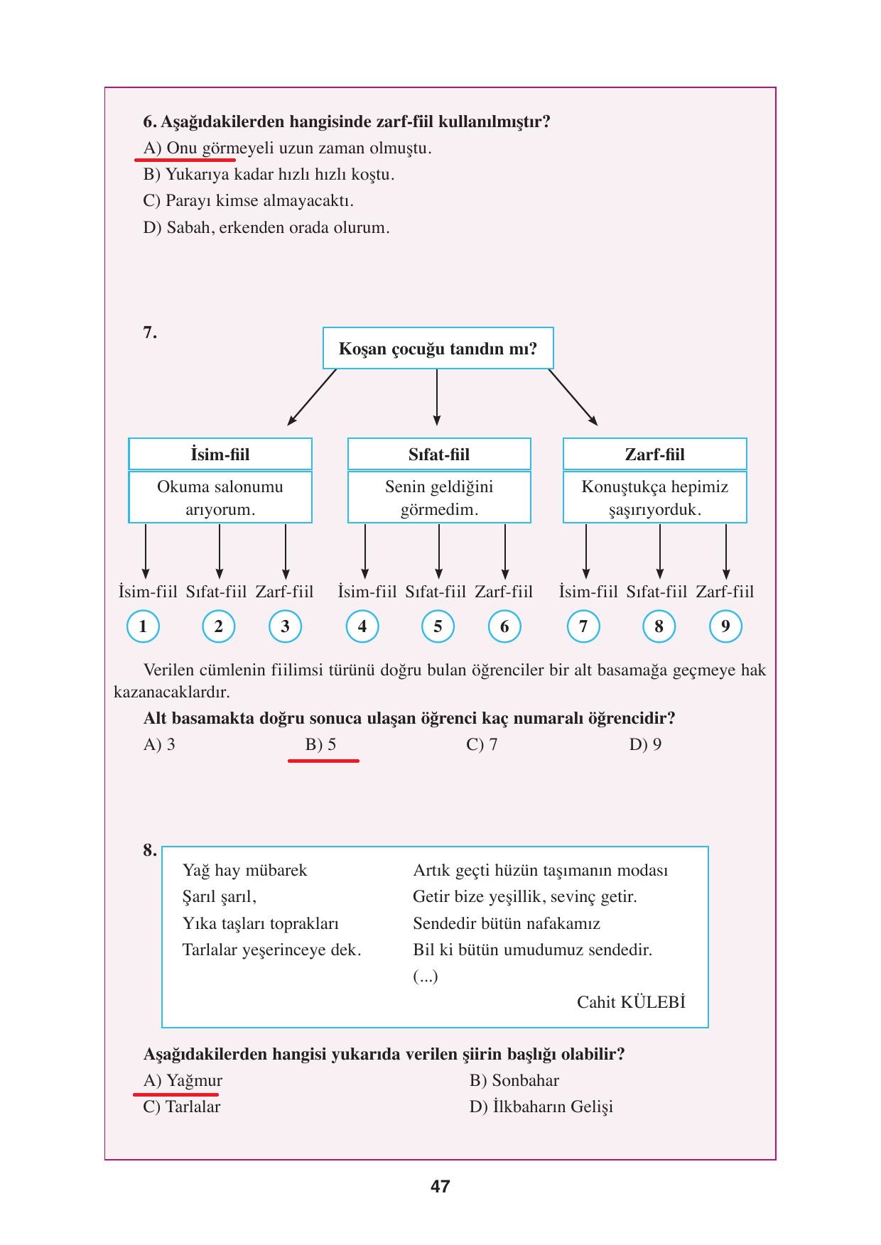 8. Sınıf Hecce Yayınları Türkçe Ders Kitabı Sayfa 47 Cevapları 8. Sınıf Hecce Yayınları Türkçe Ders Kitabı Sayfa 47 Cevapları