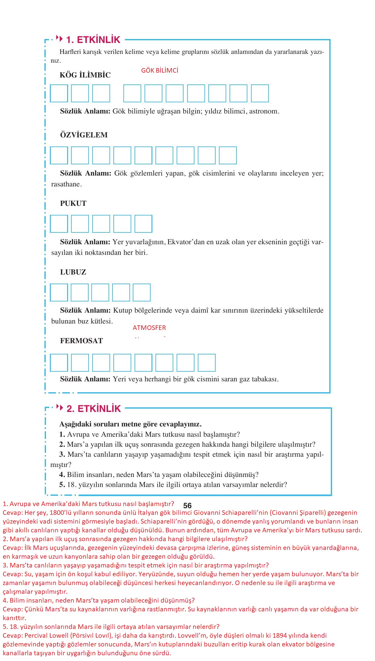 8. Sınıf Hecce Yayınları Türkçe Ders Kitabı Sayfa 56 Cevapları 8. Sınıf Hecce Yayınları Türkçe Ders Kitabı Sayfa 56 Cevapları
