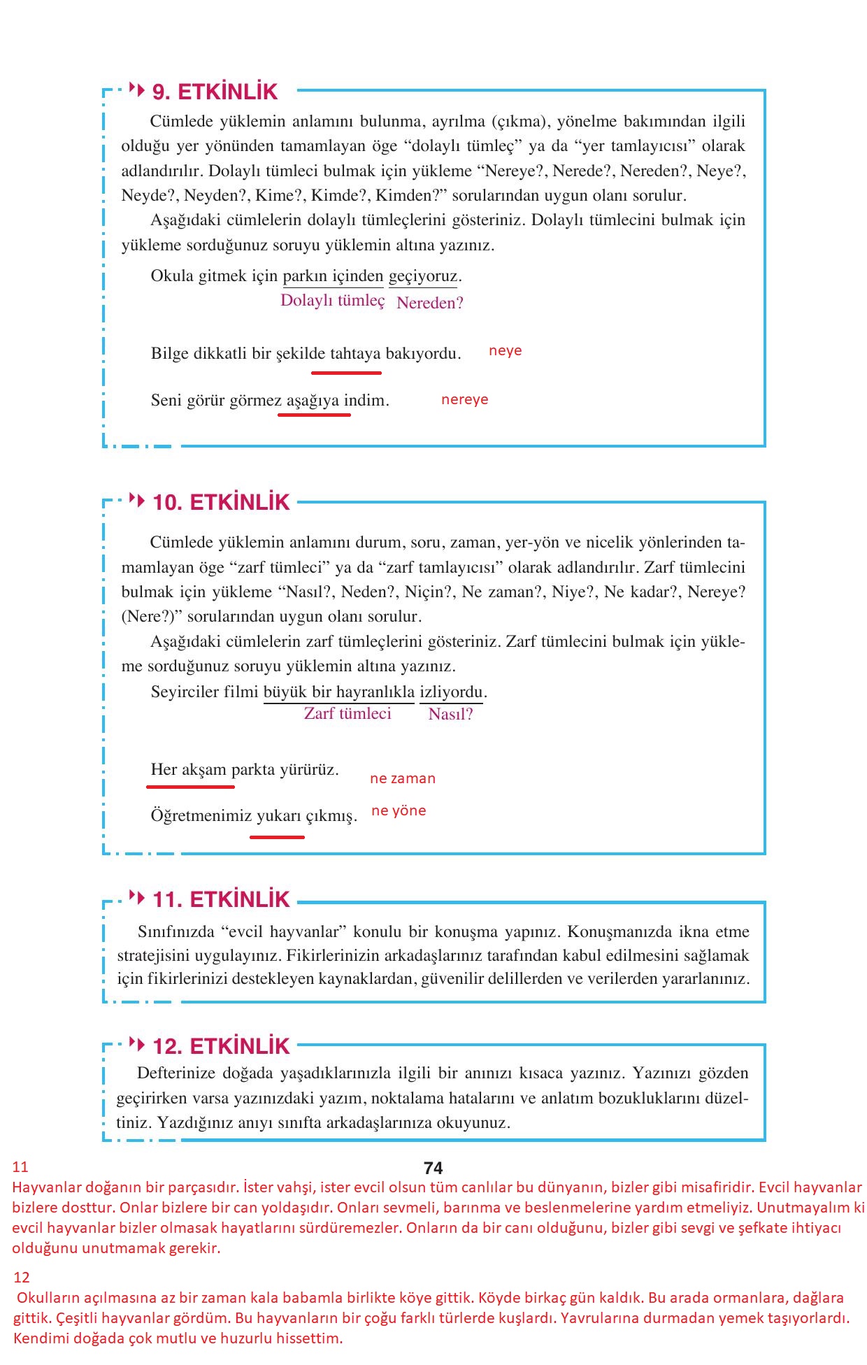 8. Sınıf Hecce Yayınları Türkçe Ders Kitabı Sayfa 74 Cevapları