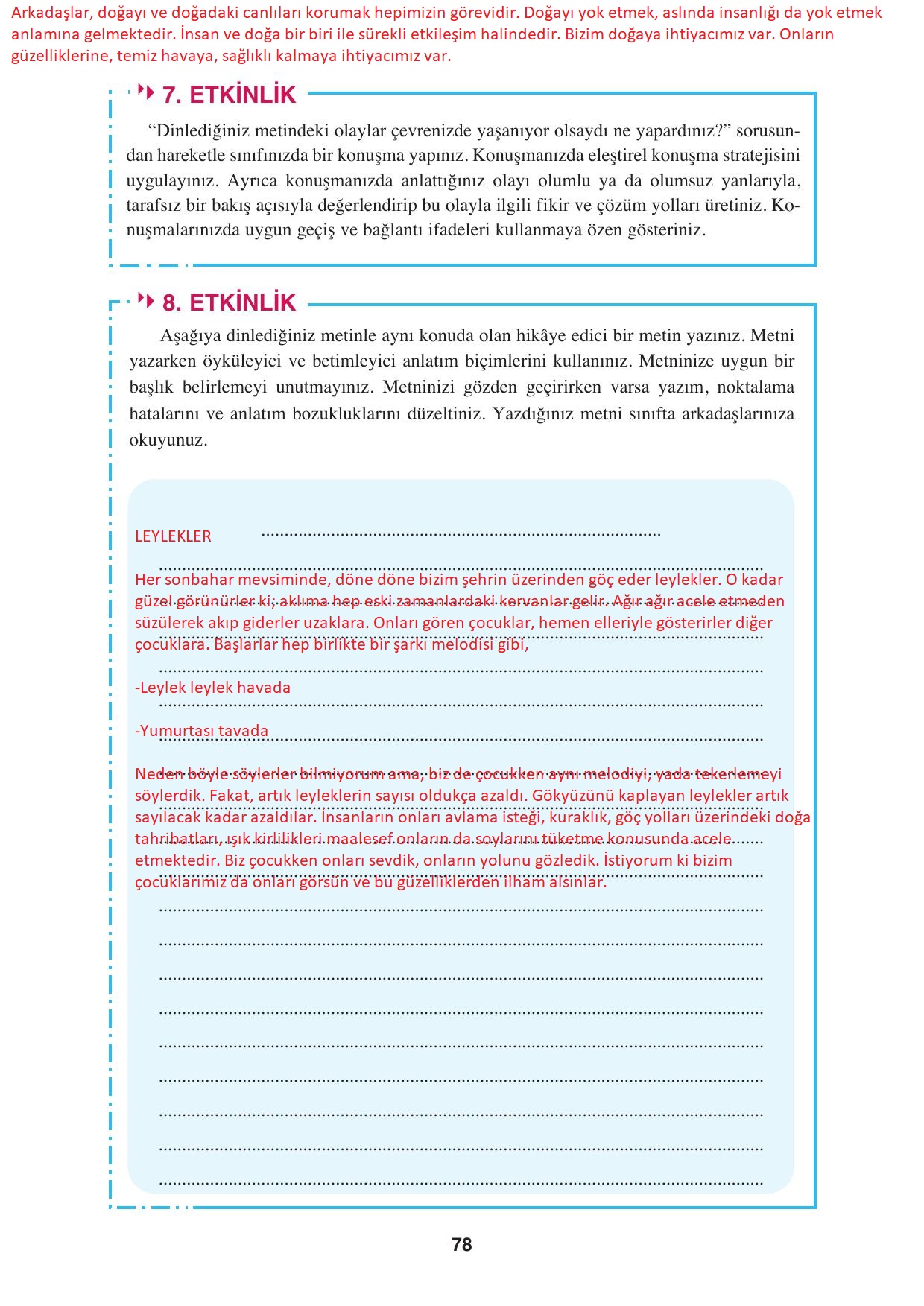 8. Sınıf Hecce Yayınları Türkçe Ders Kitabı Sayfa 78 Cevapları 8. Sınıf Hecce Yayınları Türkçe Ders Kitabı Sayfa 78 Cevapları