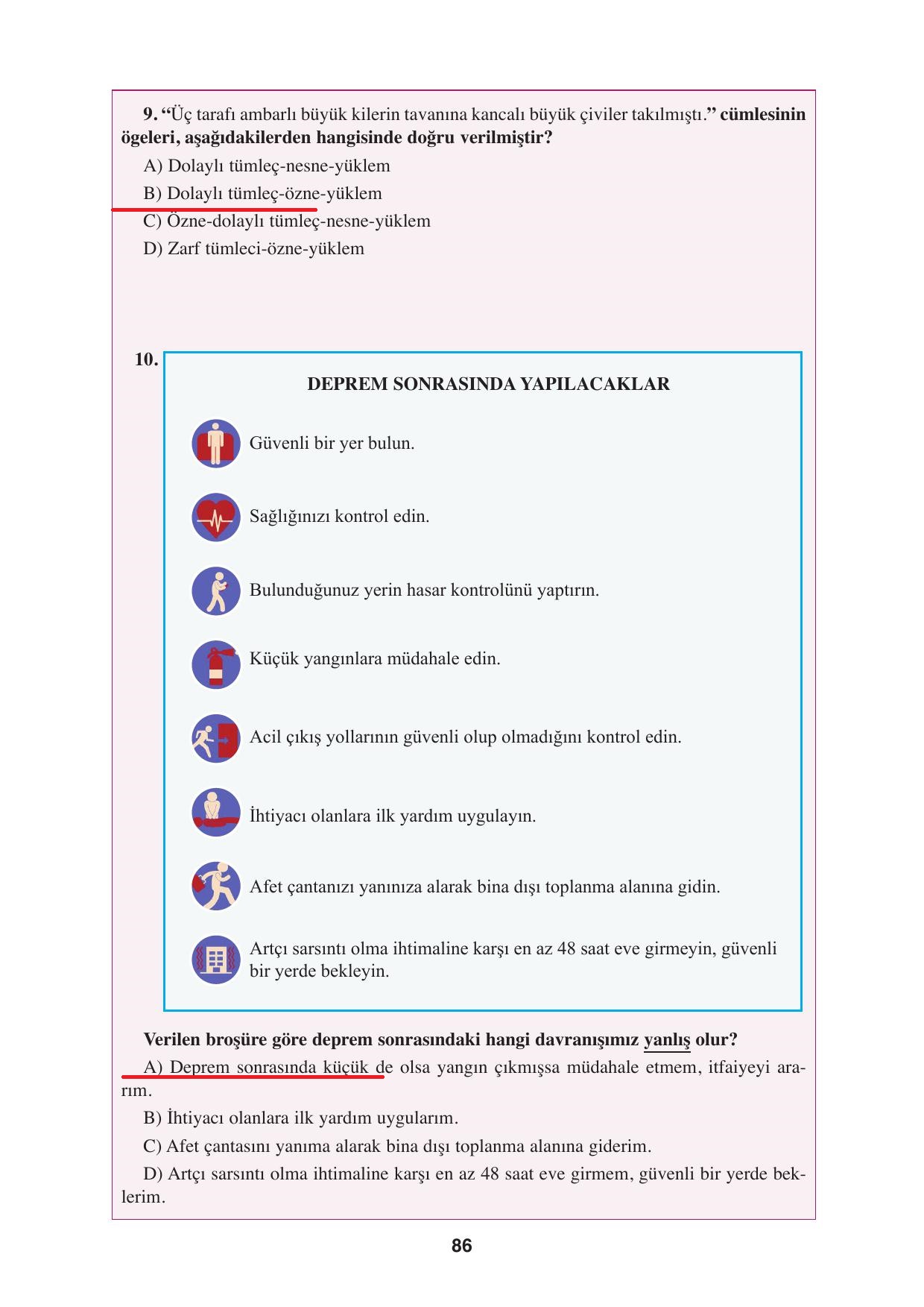 8. Sınıf Hecce Yayınları Türkçe Ders Kitabı Sayfa 86 Cevapları