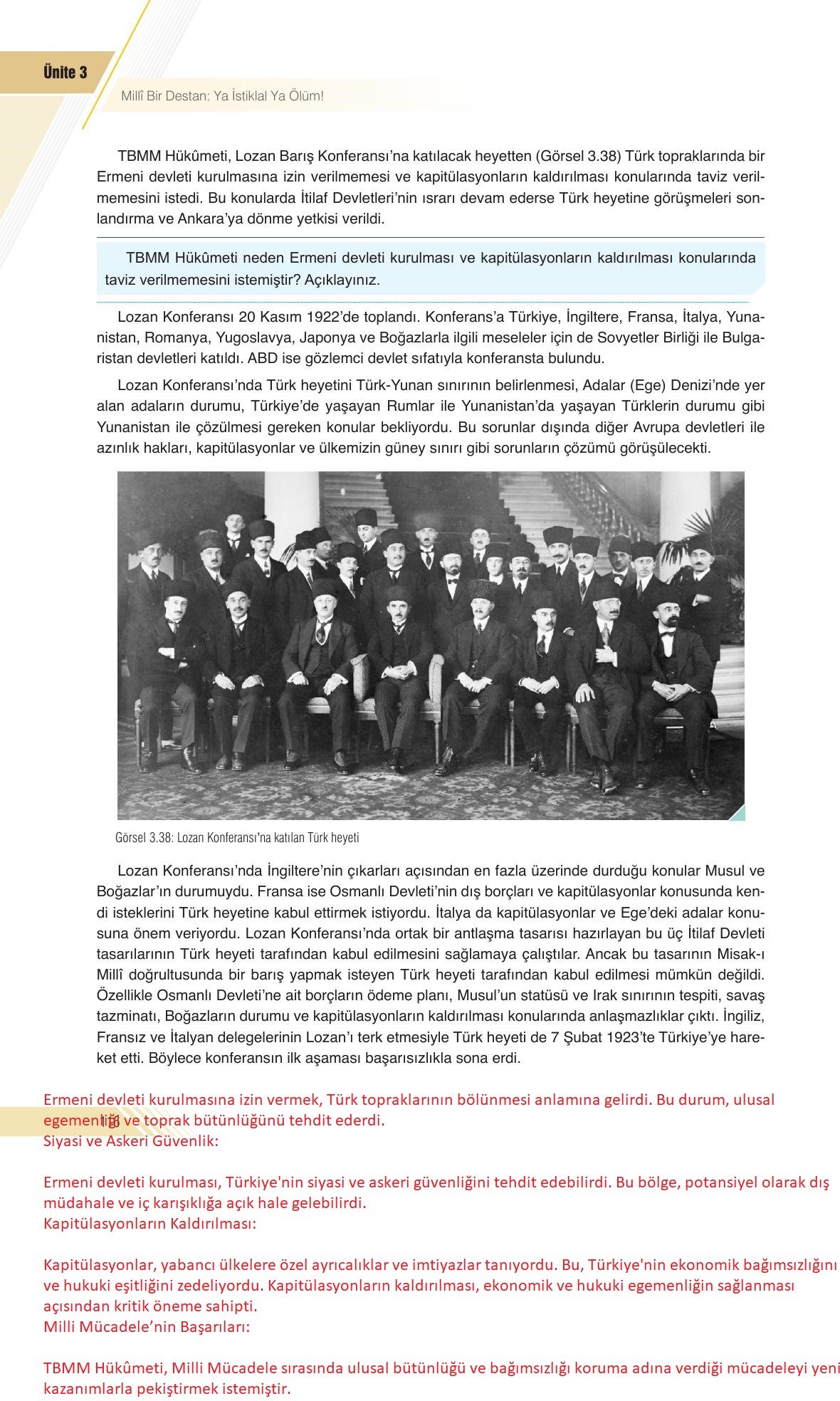 8. Sınıf Semih Ofset Sek Yayınları İnkılap Tarihi Ders Kitabı Sayfa 116 Cevapları