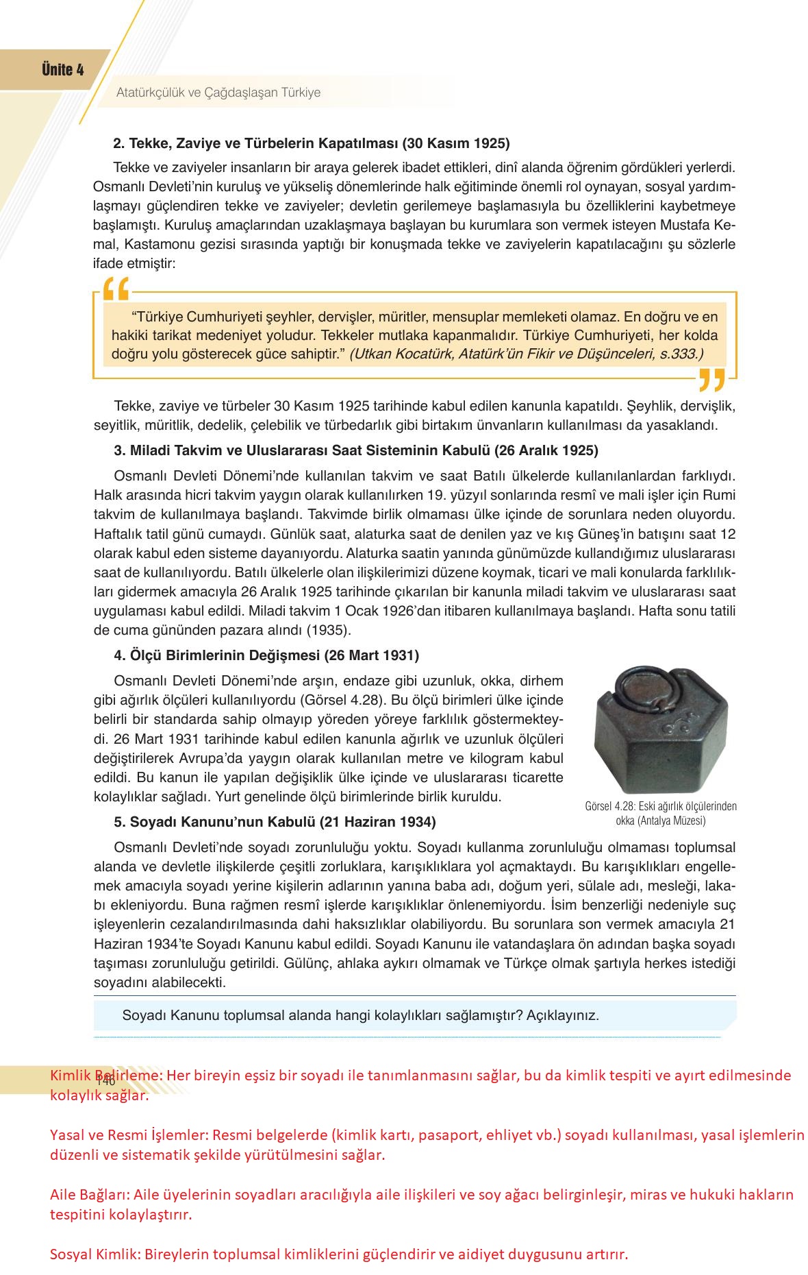 8. Sınıf Semih Ofset Sek Yayınları İnkılap Tarihi Ders Kitabı Sayfa 146 Cevapları