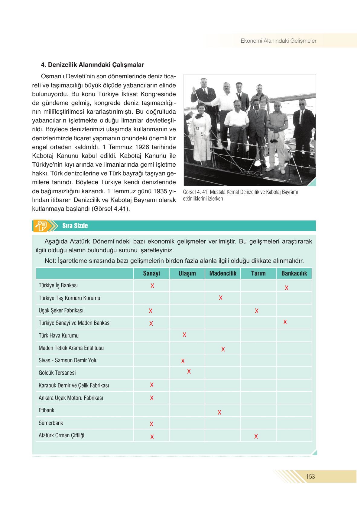 8. Sınıf Semih Ofset Sek Yayınları İnkılap Tarihi Ders Kitabı Sayfa 153 Cevapları