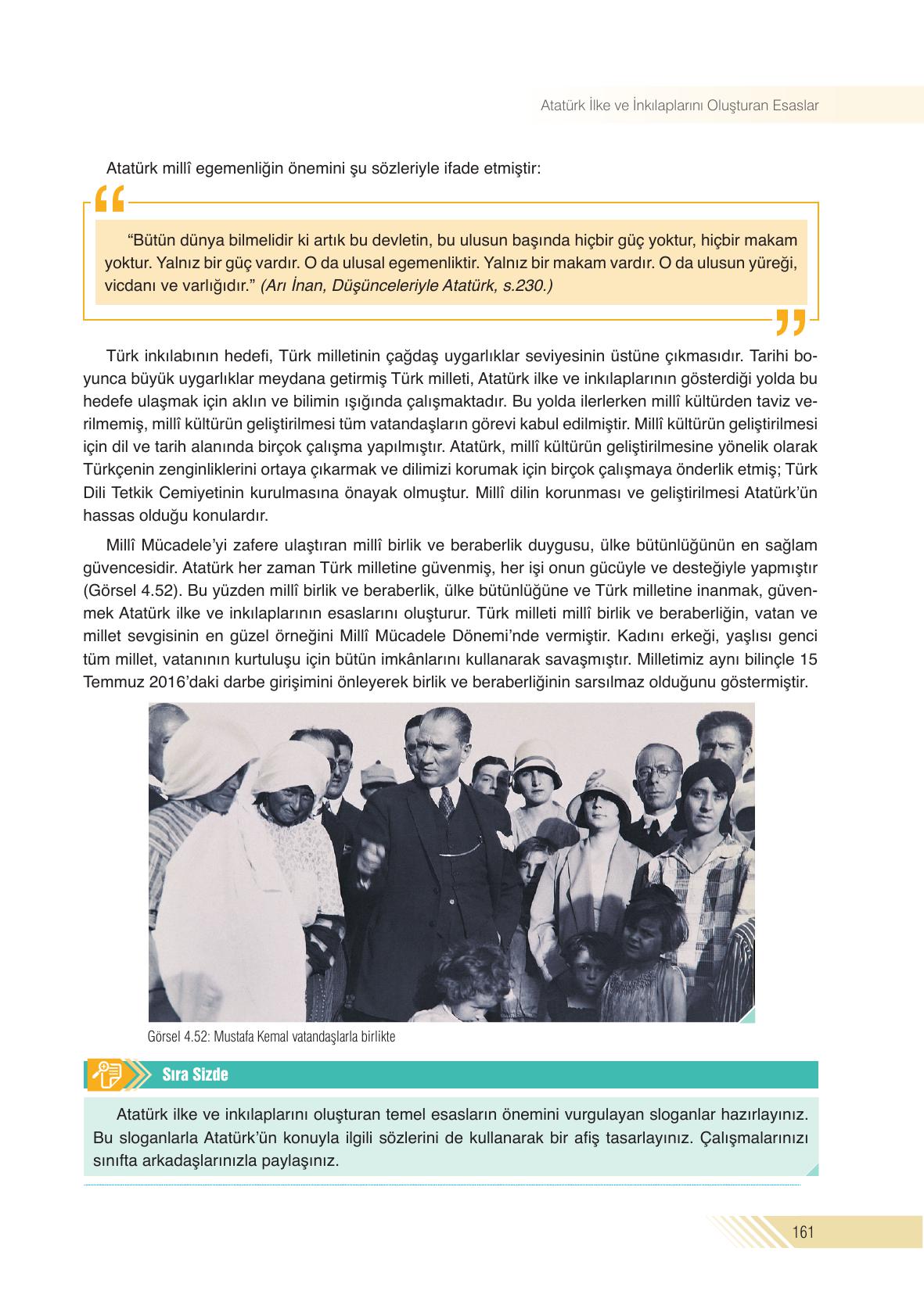 8. Sınıf Semih Ofset Sek Yayınları İnkılap Tarihi Ders Kitabı Sayfa 161 Cevapları