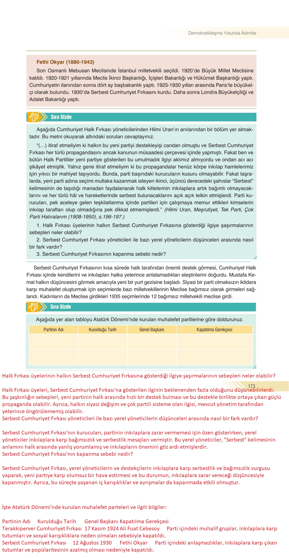 8. Sınıf Semih Ofset Sek Yayınları İnkılap Tarihi Ders Kitabı Sayfa 173 Cevapları 8. Sınıf Semih Ofset Sek Yayınları İnkılap Tarihi Ders Kitabı Sayfa 173 Cevapları