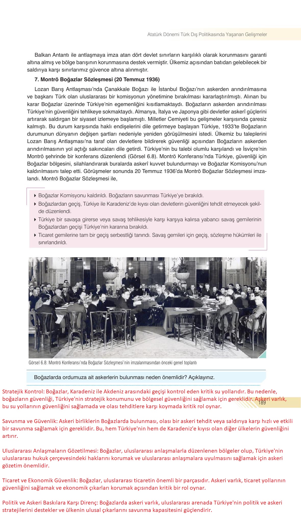 8. Sınıf Semih Ofset Sek Yayınları İnkılap Tarihi Ders Kitabı Sayfa 189 Cevapları