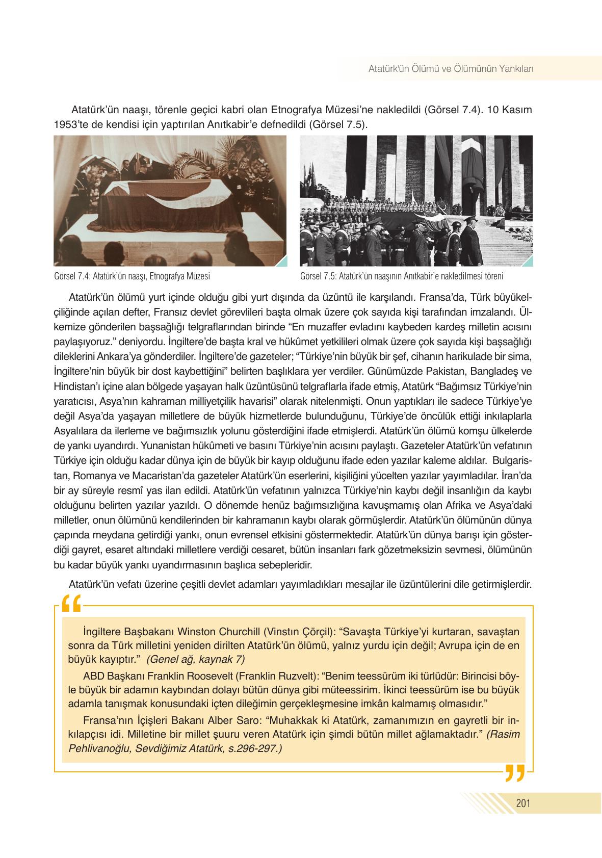 8. Sınıf Semih Ofset Sek Yayınları İnkılap Tarihi Ders Kitabı Sayfa 201 Cevapları