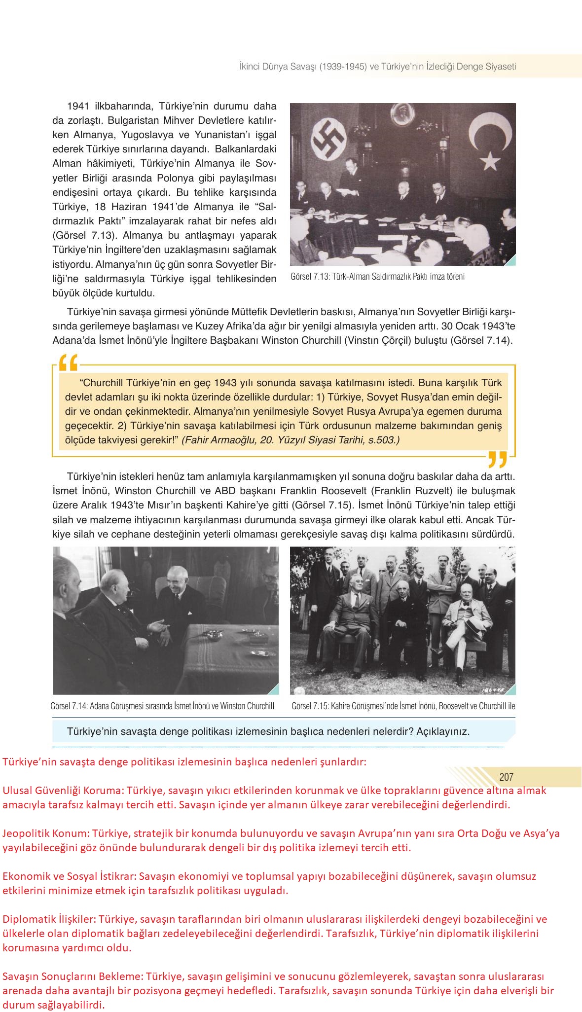 8. Sınıf Semih Ofset Sek Yayınları İnkılap Tarihi Ders Kitabı Sayfa 207 Cevapları