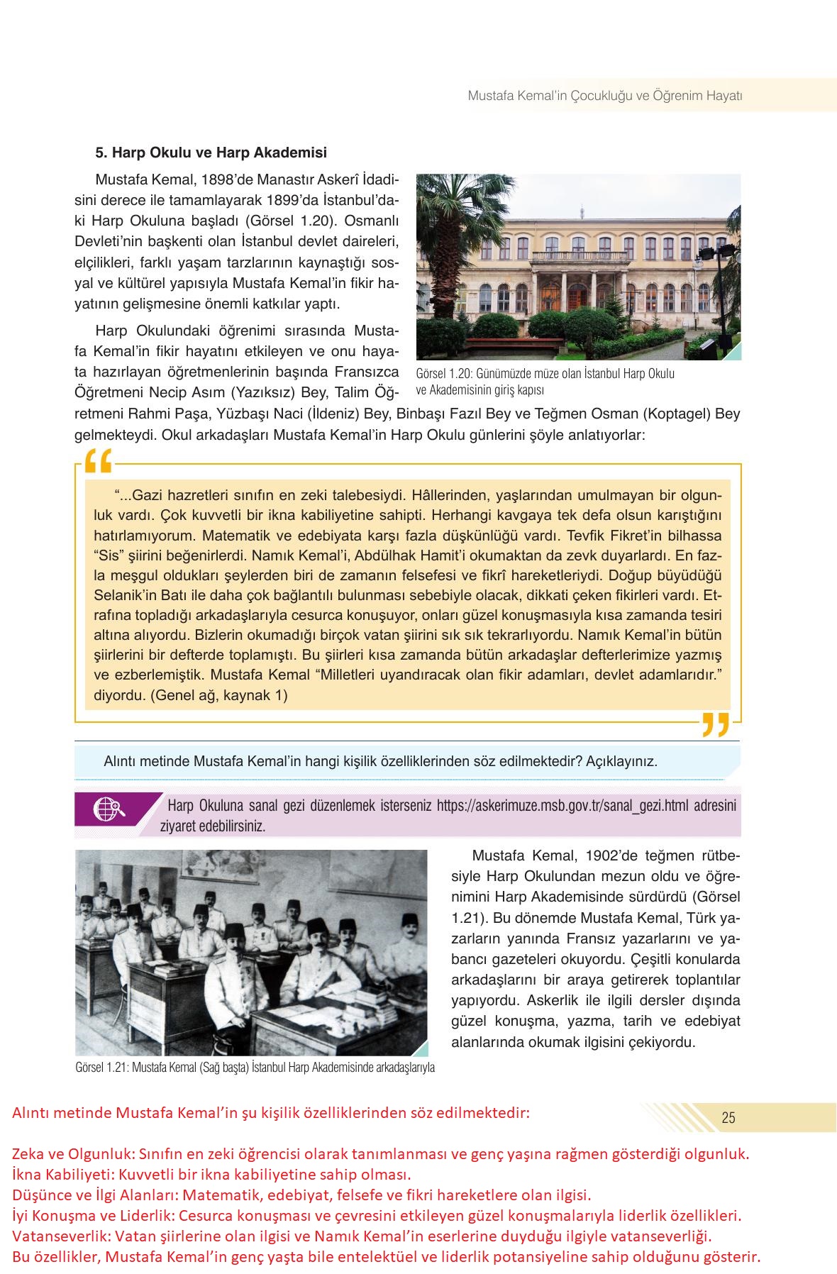 8. Sınıf Semih Ofset Sek Yayınları İnkılap Tarihi Ders Kitabı Sayfa 25 Cevapları