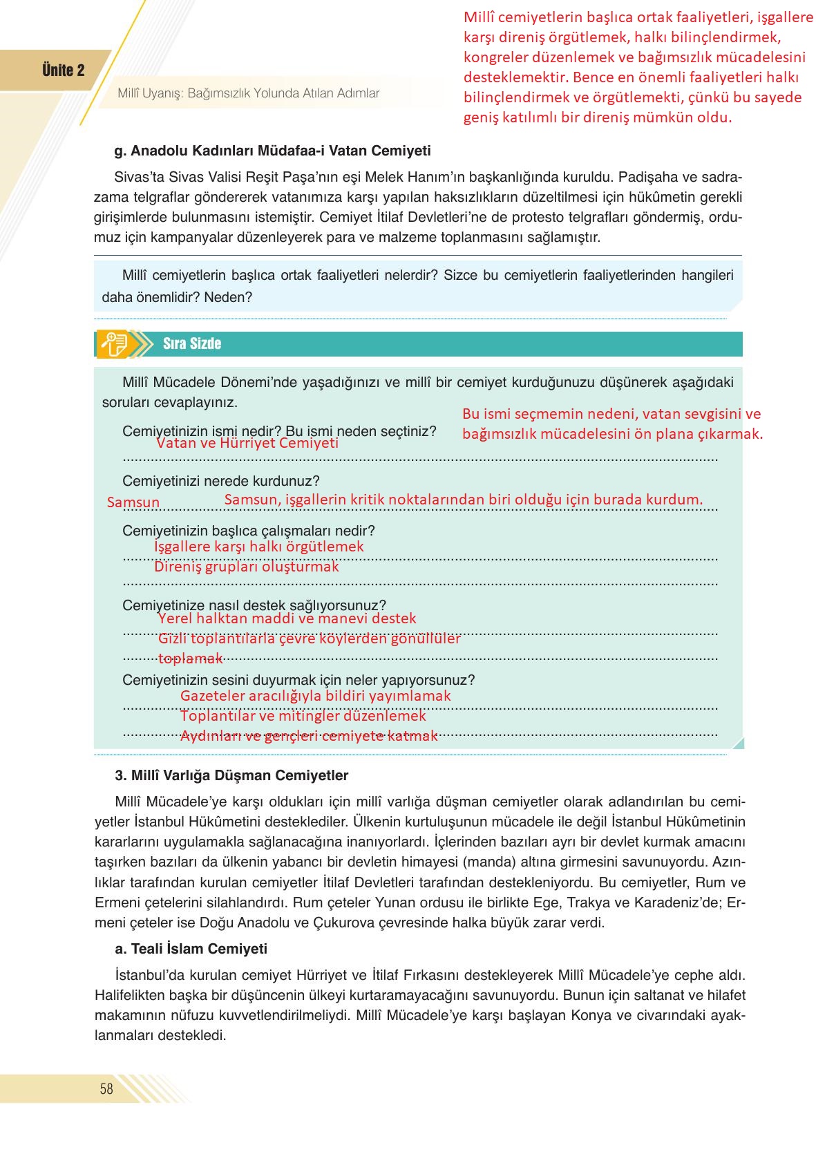 8. Sınıf Semih Ofset Sek Yayınları İnkılap Tarihi Ders Kitabı Sayfa 58 Cevapları 8. Sınıf Semih Ofset Sek Yayınları İnkılap Tarihi Ders Kitabı Sayfa 58 Cevapları