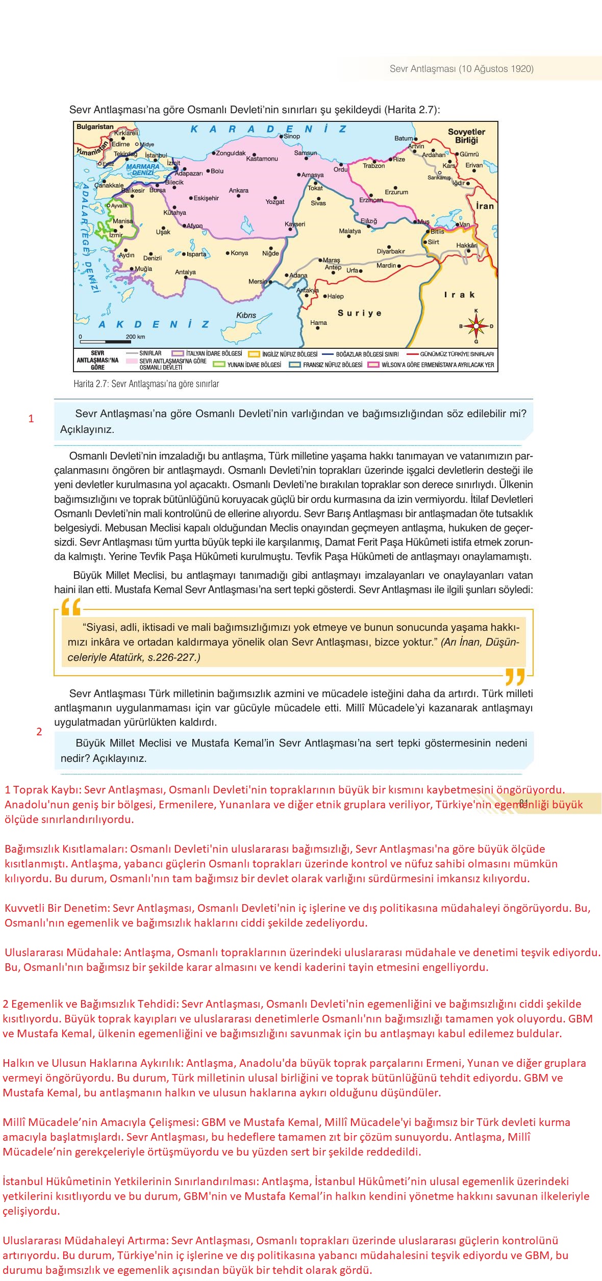8. Sınıf Semih Ofset Sek Yayınları İnkılap Tarihi Ders Kitabı Sayfa 81 Cevapları